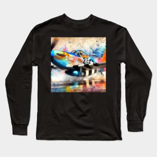 Artistic illustration of acrobatic aircraft flyby Long Sleeve T-Shirt